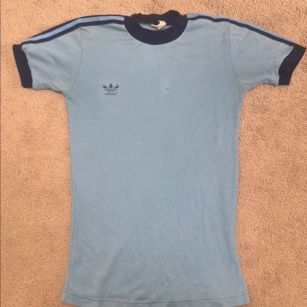 *real vintage* Adidas Light Blue T-Shirt with Navy Accents
